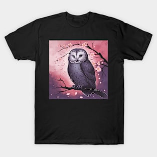 Moody Owl Japanese Art Print T-Shirt